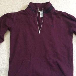 pink quarter zip sweatshirt